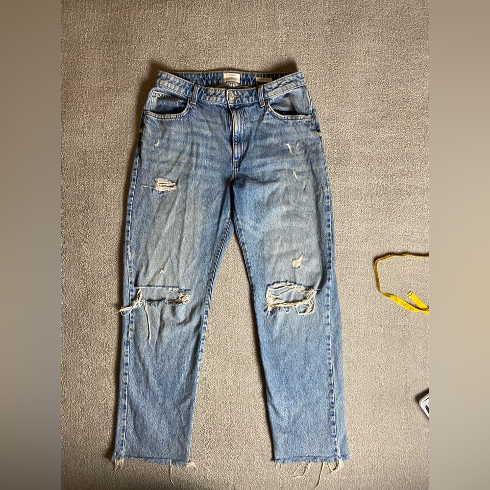 Cotton On Women’s Original Straight Mid Rise Distressed Streetwear Jeans